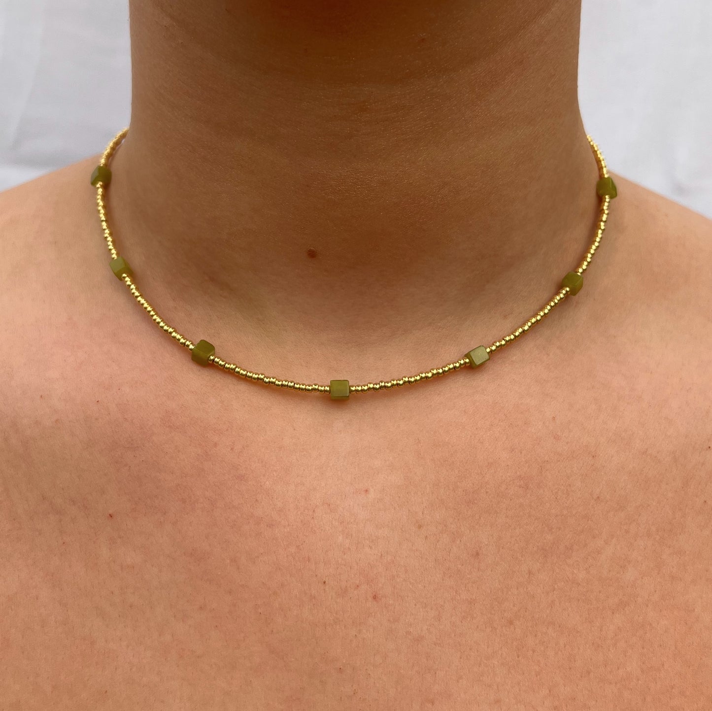 Jade Necklace - Gold