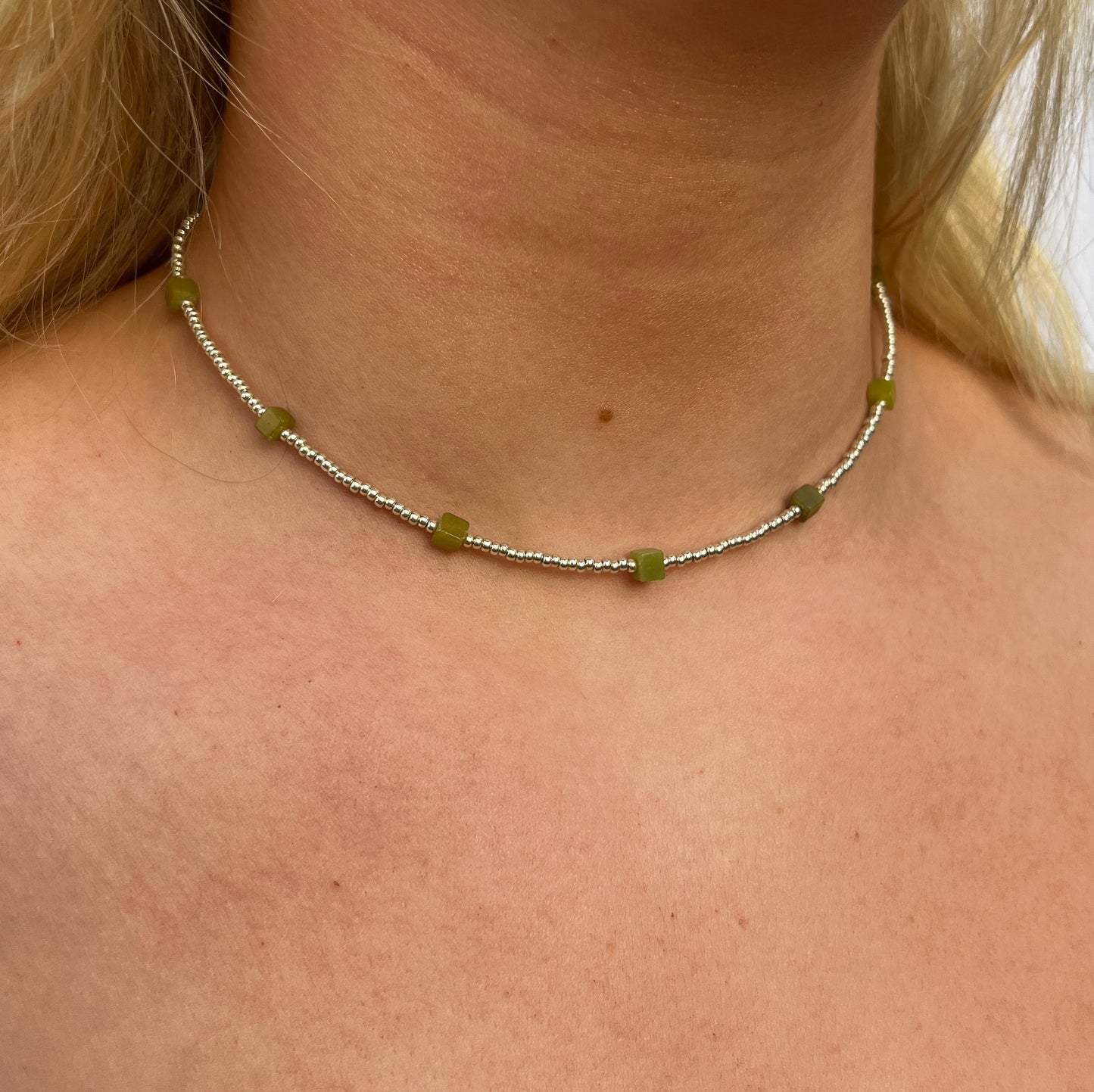 Jade Necklace - Silver