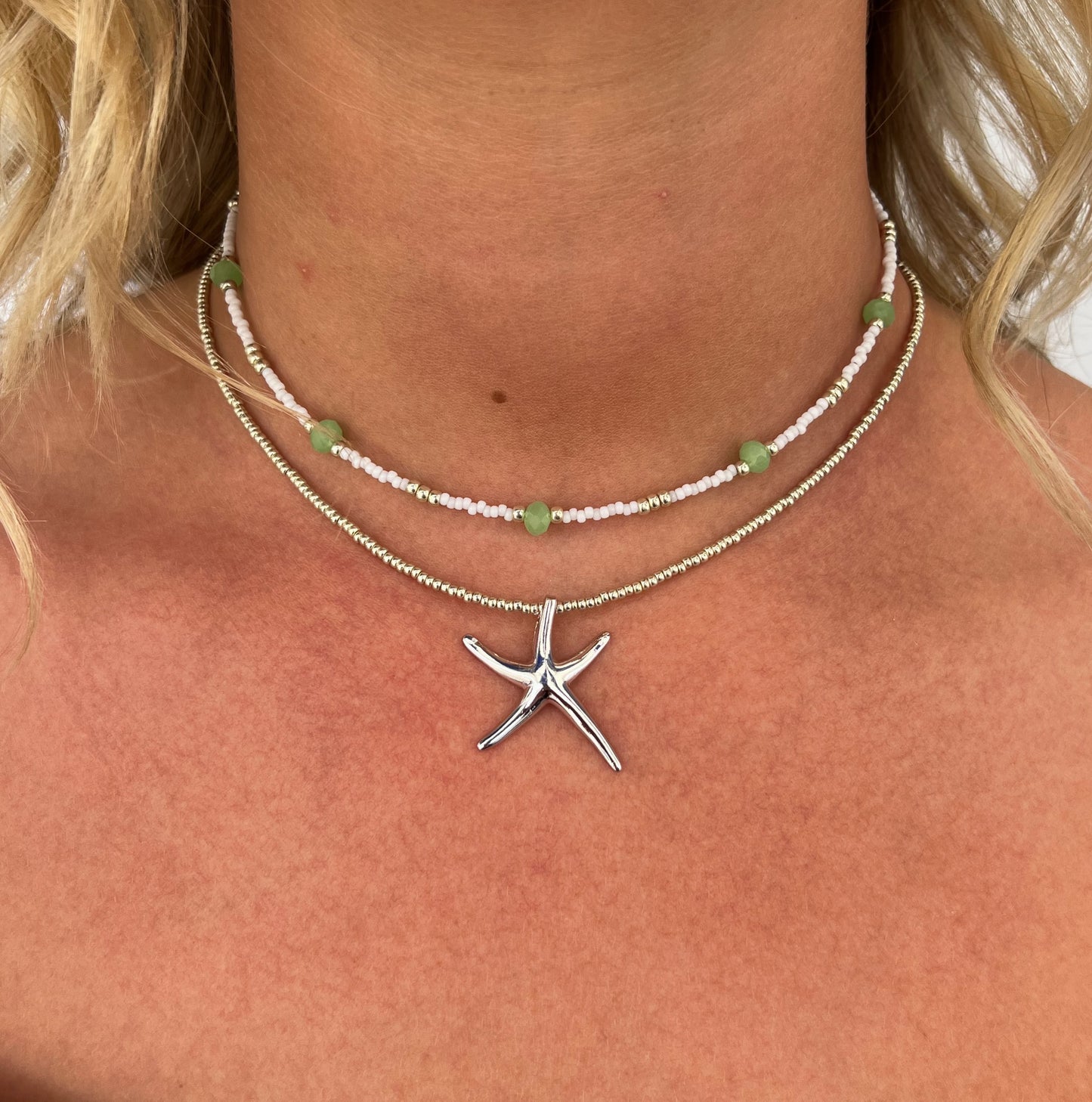 Sunny Starfish Necklace - Silver
