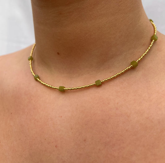 Jade Necklace - Gold