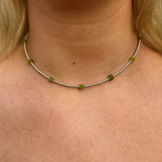 Jade Necklace - Silver