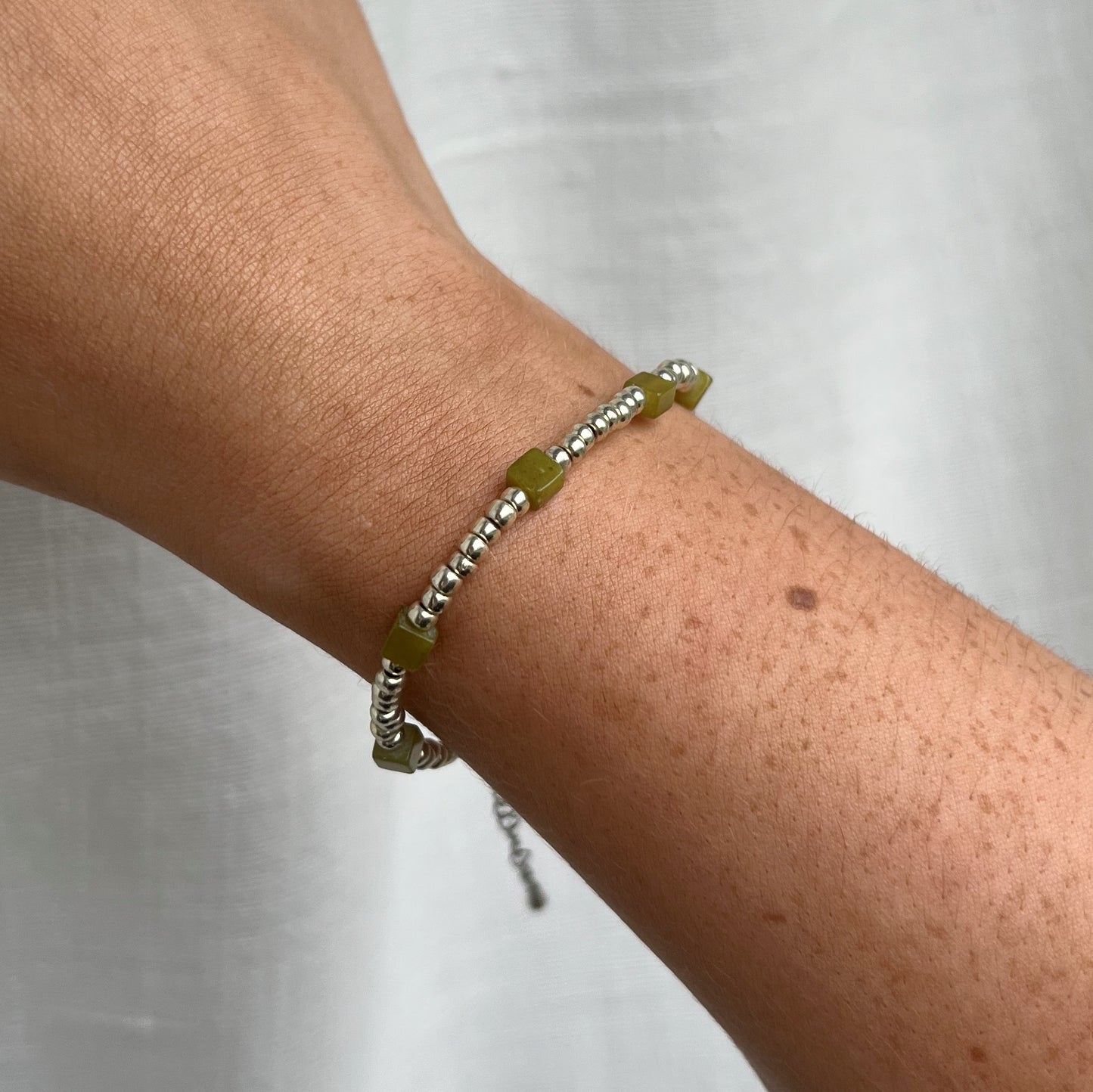 Jade Bracelet - Silver