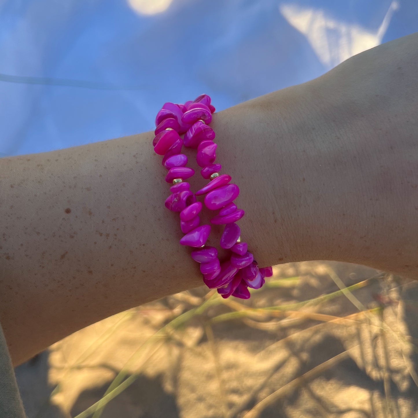 Chunky Pink Chip Bracelet