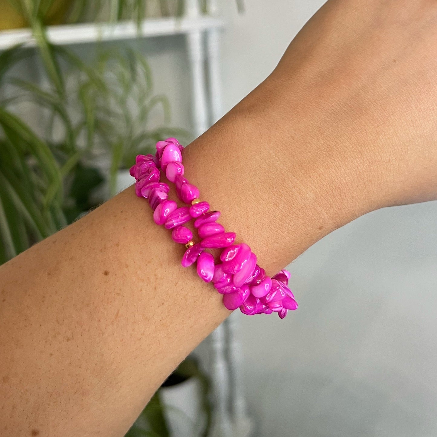Chunky Pink Chip Bracelet