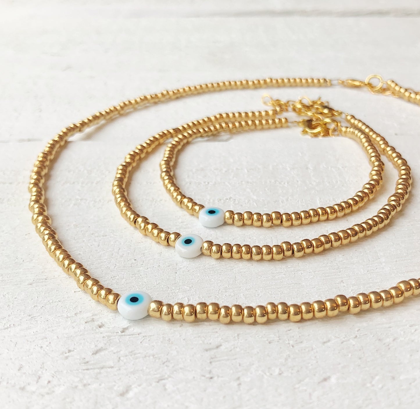 Gold + Evil Eye Bracelet
