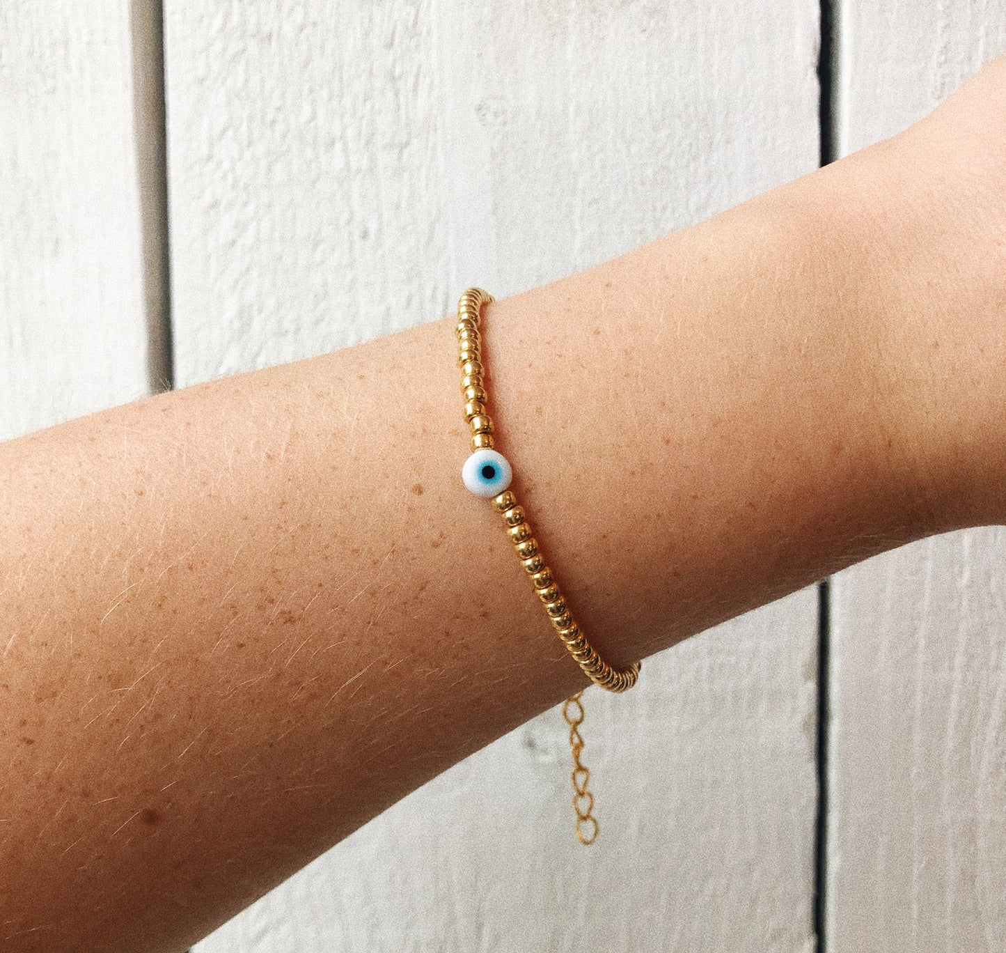 Gold + Evil Eye Bracelet