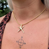 Golden Starfish Pendant Necklace