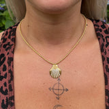Golden Shell Pendant Necklace