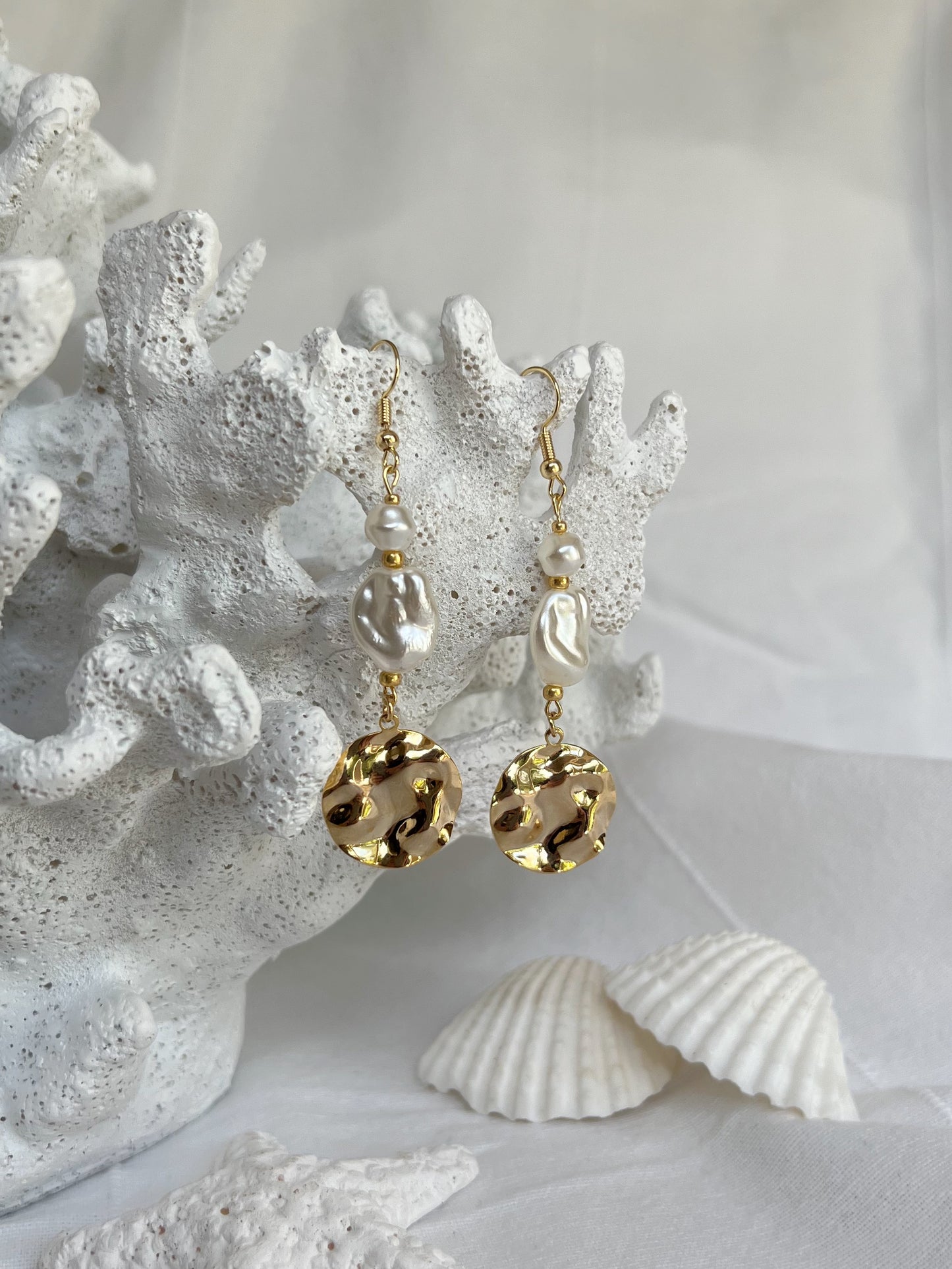 Chunky Gold & Pearl Earrings