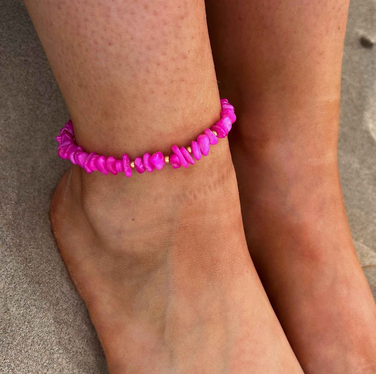 Pink Chip Anklet
