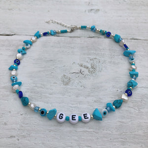 Turquoise Beach Mix Personalised Necklace