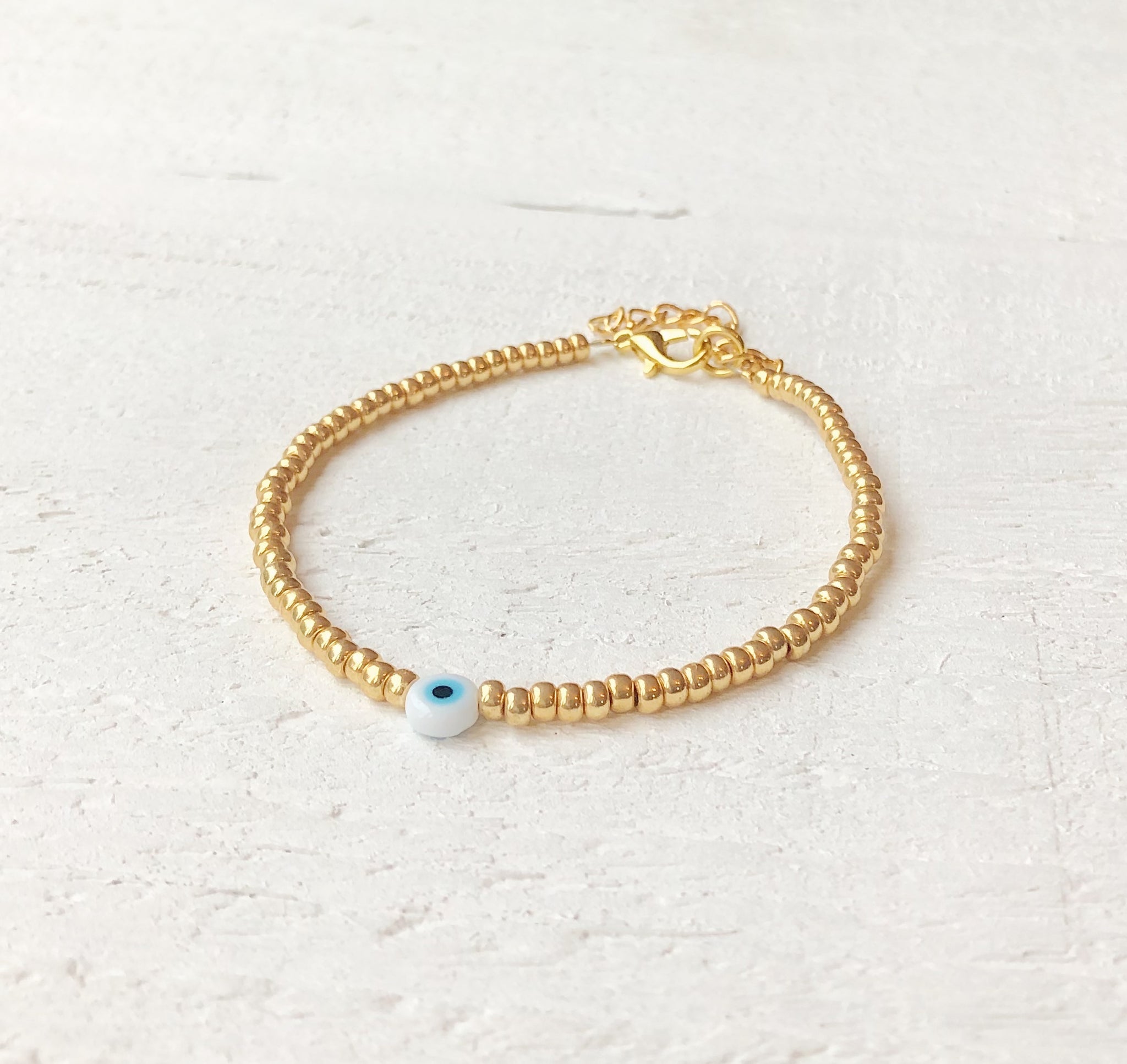 Gold + Evil Eye Bracelet