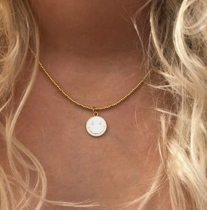 White Smiley Necklace