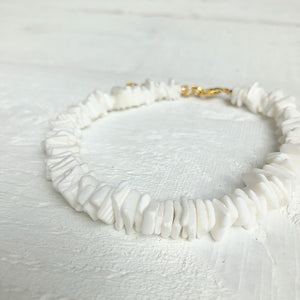 White Shell Chip Anklet