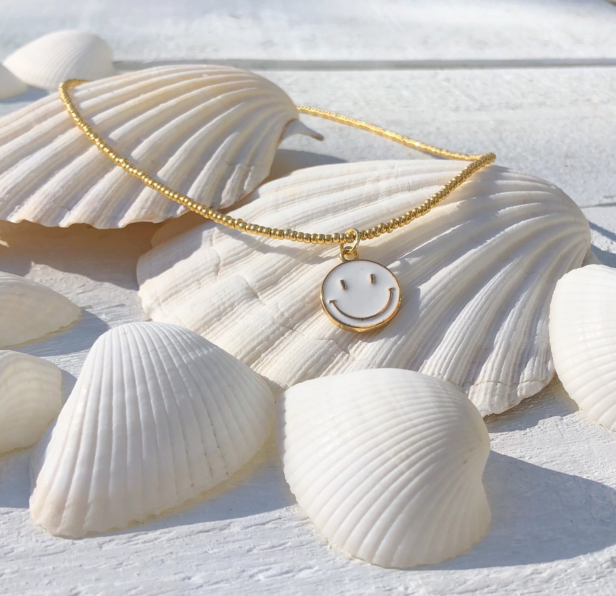 White Smiley Necklace