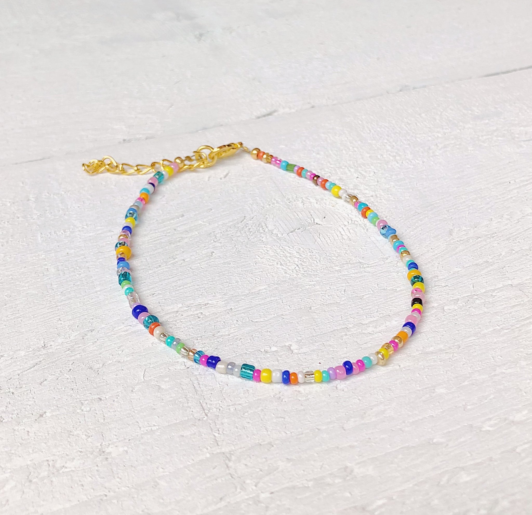 Multicolour Seed Bead Anklet