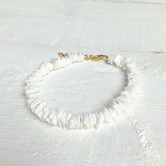 White Shell Chip Anklet