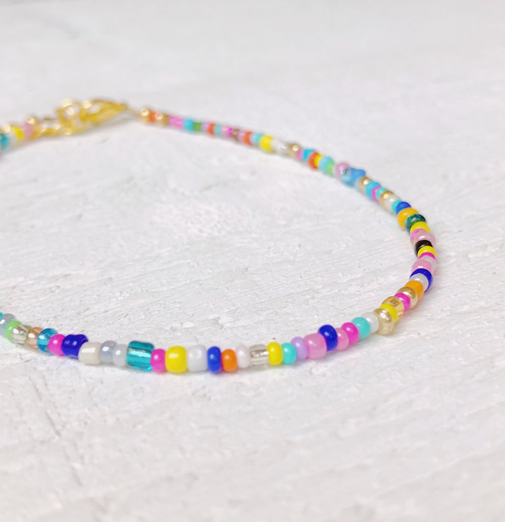 Multicolour Seed Bead Anklet