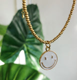 White Smiley Necklace