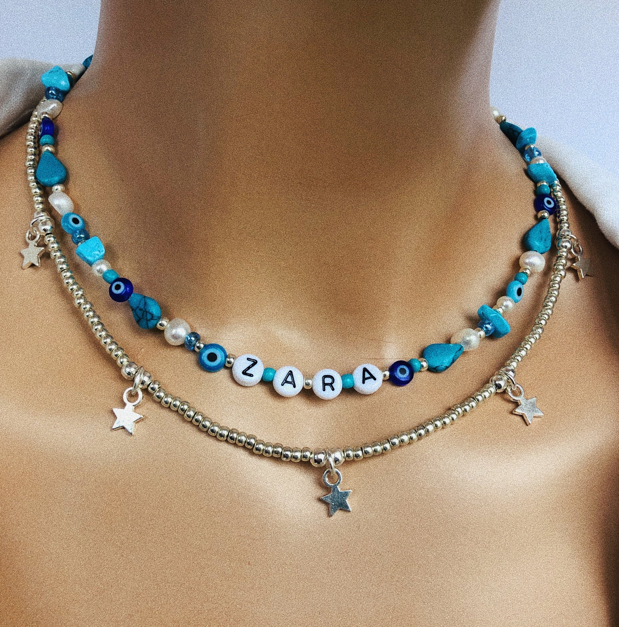 Turquoise Beach Mix Personalised Necklace